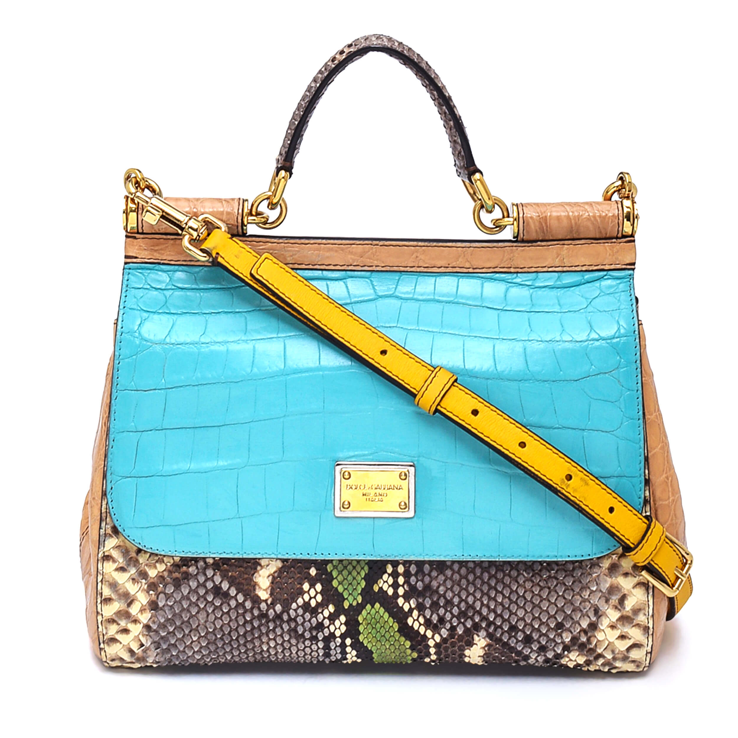 Dolce&Gabbana - Multicolor Exotic Leather Small Sicily Bag